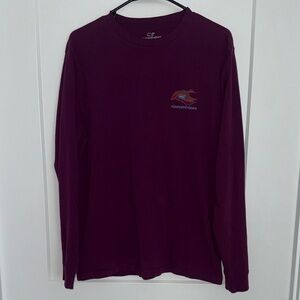 Vineyard Vines Men's Dark Purple Long Sleeve Tee